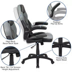 Flash Furniture X10 Gaming Chair Racing Office Ergonomic Computer PC Adjustable Swivel Chair with Flip-up Arms