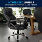 Flash Furniture HERCULES Series Big & Tall 500 lb. Rated LeatherSoft Executive Swivel Ergonomic Office Chair with Extra Wide Seat