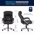 Flash Furniture HERCULES Series Big & Tall 500 lb. Rated LeatherSoft Executive Swivel Ergonomic Office Chair with Extra Wide Seat