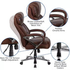 Flash Furniture HERCULES Series Big & Tall 500 lb. Rated LeatherSoft Executive Swivel Ergonomic Office Chair with Extra Wide Seat