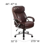Flash Furniture HERCULES Series Big & Tall 500 lb. Rated LeatherSoft Executive Swivel Ergonomic Office Chair with Extra Wide Seat