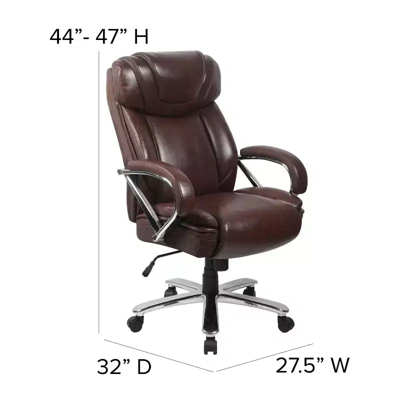 Flash Furniture HERCULES Series Big & Tall 500 lb. Rated LeatherSoft Executive Swivel Ergonomic Office Chair with Extra Wide Seat
