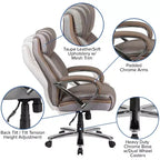 Flash Furniture HERCULES Series Big & Tall 500 lb. Rated LeatherSoft Executive Swivel Ergonomic Office Chair with Extra Wide Seat