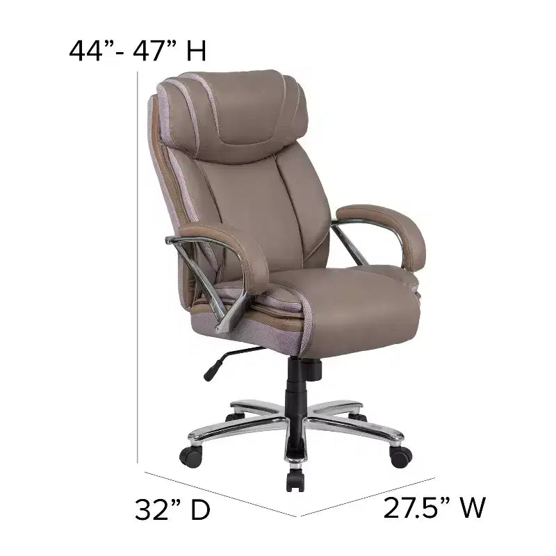 Flash Furniture HERCULES Series Big & Tall 500 lb. Rated LeatherSoft Executive Swivel Ergonomic Office Chair with Extra Wide Seat