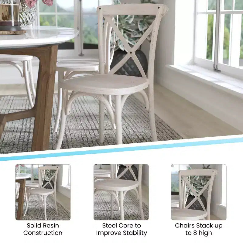 Flash Furniture confezione da 2 sedie X-Back in resina Advantage