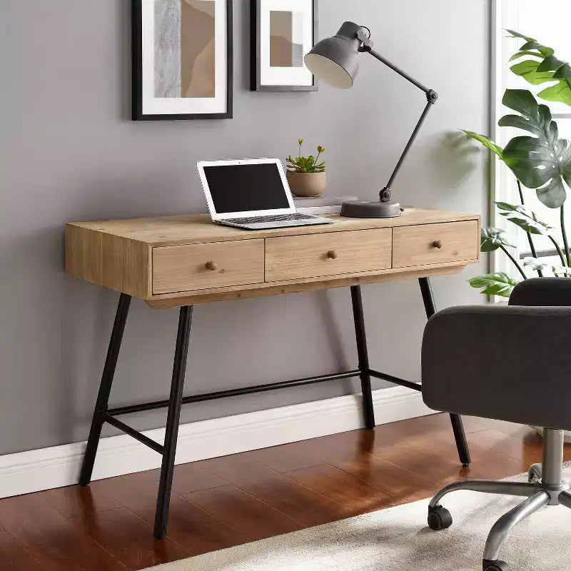 Cailan 3 Drawer Desk - Linon
