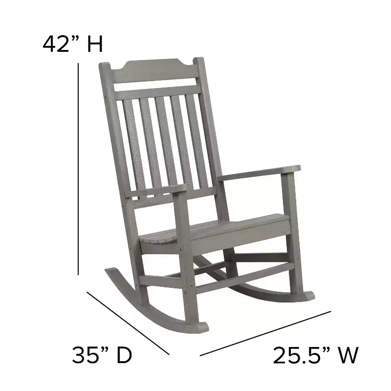 Sedia a dondolo Flash Furniture Winston in legno di resina sintetica per tutte le stagioni