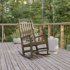 Sedia a dondolo Flash Furniture Winston in legno di resina sintetica per tutte le stagioni
