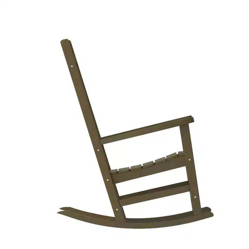 Sedia a dondolo Flash Furniture Winston in legno di resina sintetica per tutte le stagioni