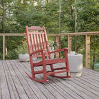 Sedia a dondolo Flash Furniture Winston in legno di resina sintetica per tutte le stagioni