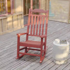 Sedia a dondolo Flash Furniture Winston in legno di resina sintetica per tutte le stagioni