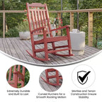 Sedia a dondolo Flash Furniture Winston in legno di resina sintetica per tutte le stagioni