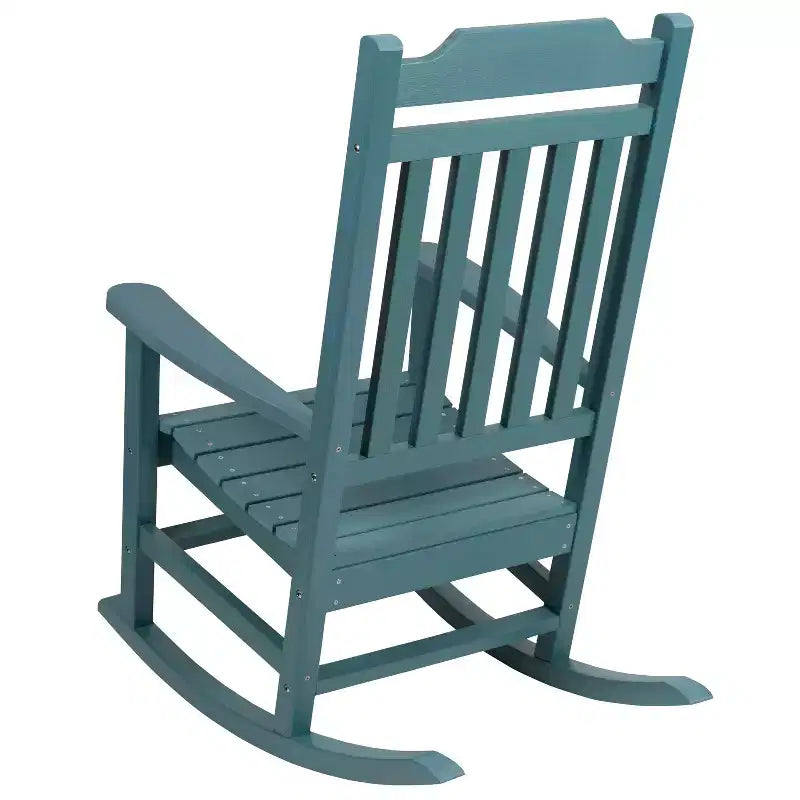 Sedia a dondolo Flash Furniture Winston in legno di resina sintetica per tutte le stagioni