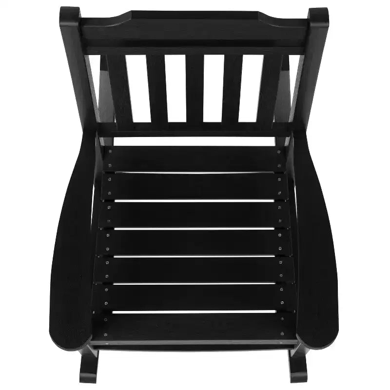 Sedia a dondolo Flash Furniture Winston in legno di resina sintetica per tutte le stagioni