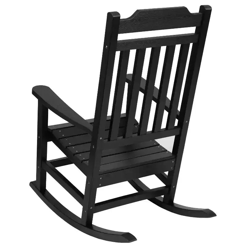 Sedia a dondolo Flash Furniture Winston in legno di resina sintetica per tutte le stagioni