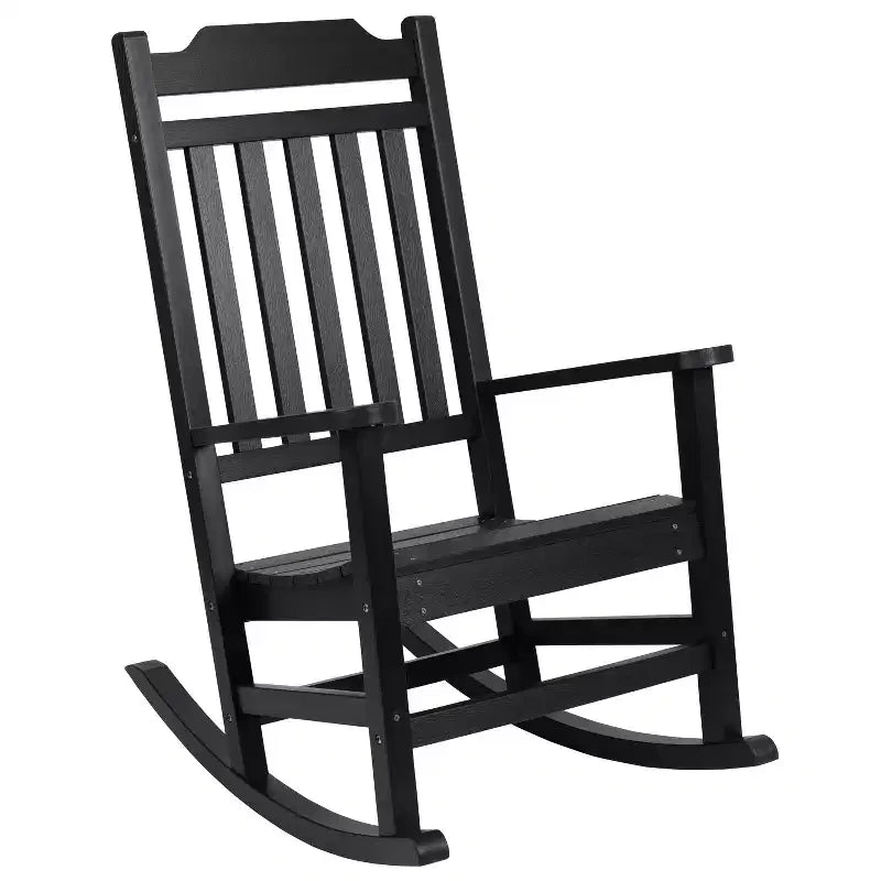 Sedia a dondolo Flash Furniture Winston in legno di resina sintetica per tutte le stagioni