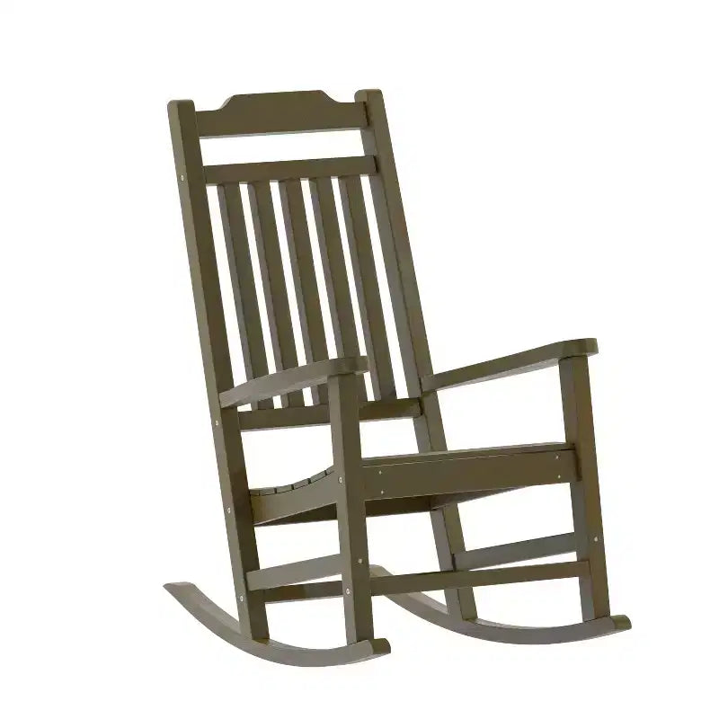 Sedia a dondolo Flash Furniture Winston in legno di resina sintetica per tutte le stagioni