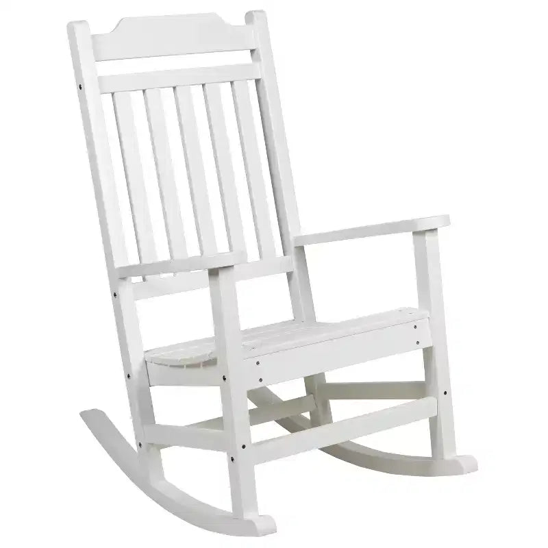 Sedia a dondolo Flash Furniture Winston in legno di resina sintetica per tutte le stagioni