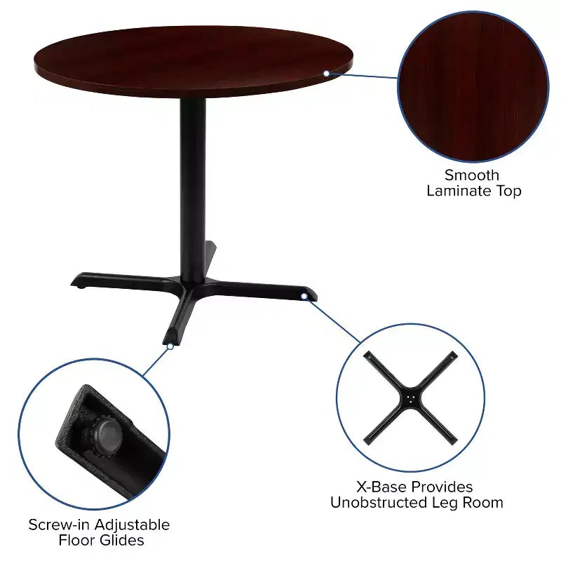 Emma and Oliver 36 Round Multi-Purpose Conference Table - Meeting Table for Office