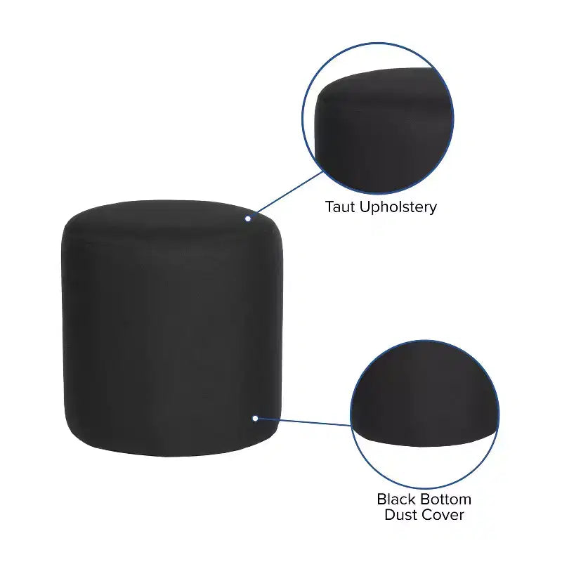 Emma and Oliver Upholstered Round Ottoman Pouf