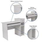Emma and Oliver White Computer Desk with Shelves and Drawer