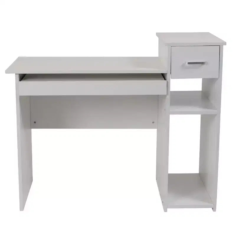 Emma and Oliver White Computer Desk with Shelves and Drawer