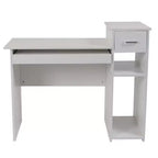Emma and Oliver White Computer Desk with Shelves and Drawer