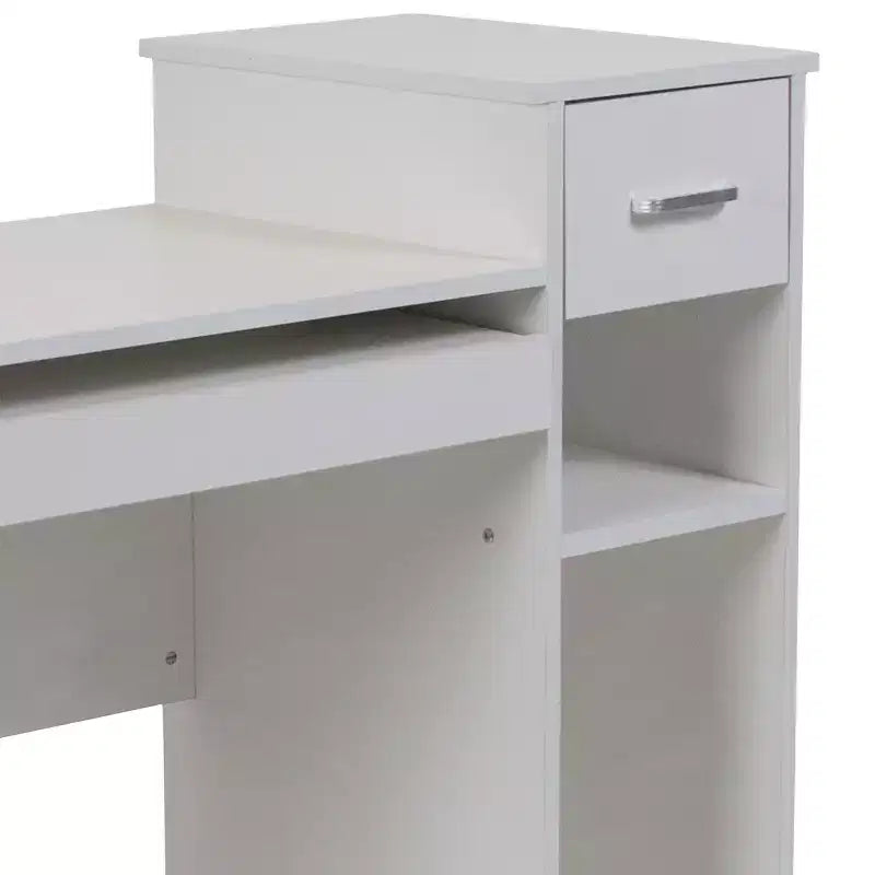 Emma and Oliver White Computer Desk with Shelves and Drawer