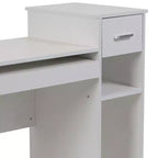 Emma and Oliver White Computer Desk with Shelves and Drawer