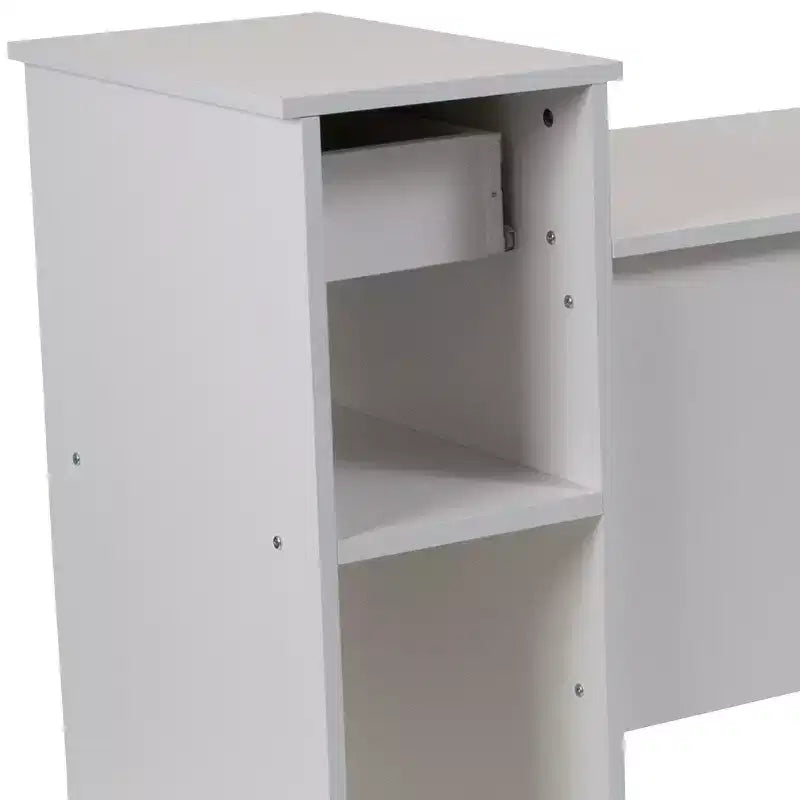 Emma and Oliver White Computer Desk with Shelves and Drawer