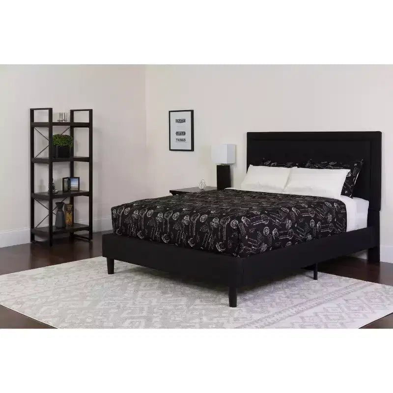 Letto imbottito con piattaforma trapuntata Emma e Oliver e materasso a molle insacchettate in memory foam