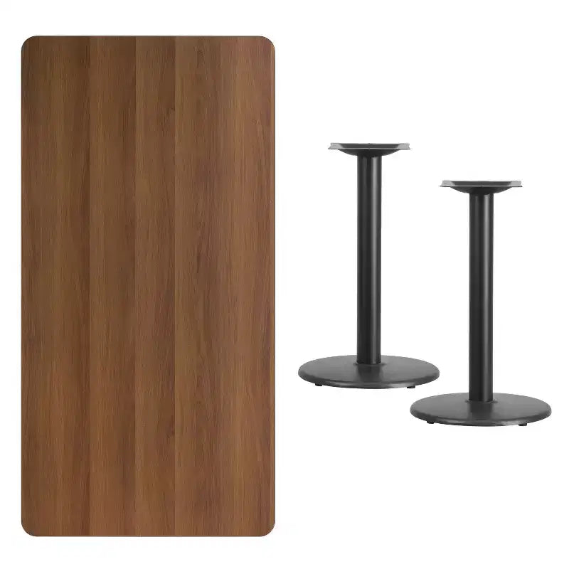 Tavolo rettangolare laminato Emma e Oliver 30x60 con 18 basi rotonde per tavolo