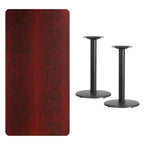Tavolo rettangolare laminato Emma e Oliver 30x60 con 18 basi rotonde per tavolo