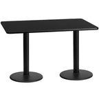 Tavolo rettangolare laminato Emma e Oliver 30x60 con 18 basi rotonde per tavolo