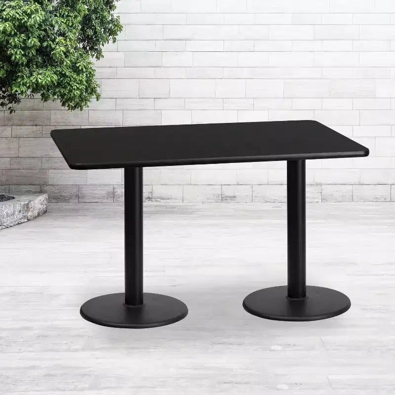 Tavolo rettangolare laminato Emma e Oliver 30x60 con 18 basi rotonde per tavolo