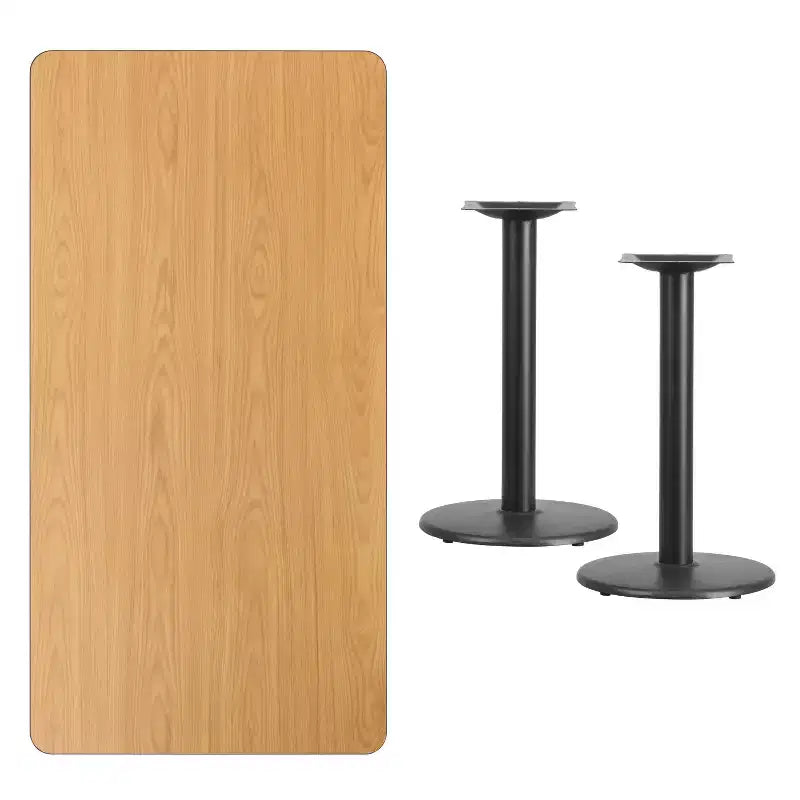 Tavolo rettangolare laminato Emma e Oliver 30x60 con 18 basi rotonde per tavolo