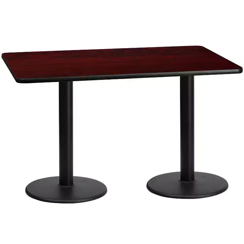 Tavolo rettangolare laminato Emma e Oliver 30x60 con 18 basi rotonde per tavolo