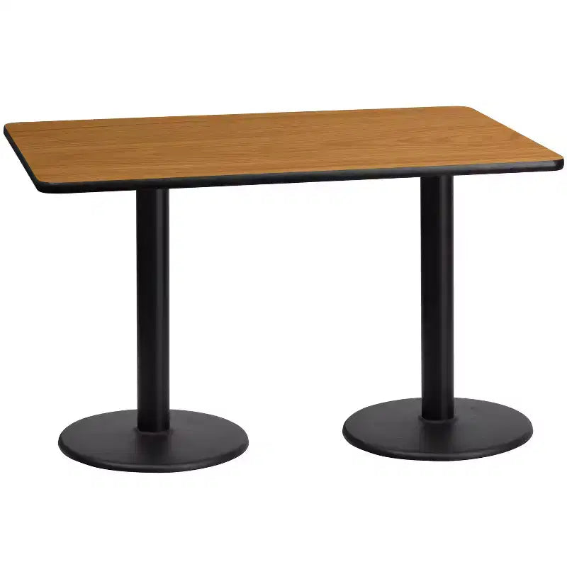 Tavolo rettangolare laminato Emma e Oliver 30x60 con 18 basi rotonde per tavolo
