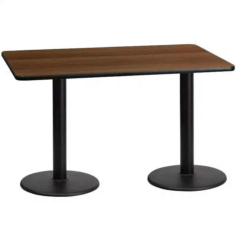 Tavolo rettangolare laminato Emma e Oliver 30x60 con 18 basi rotonde per tavolo