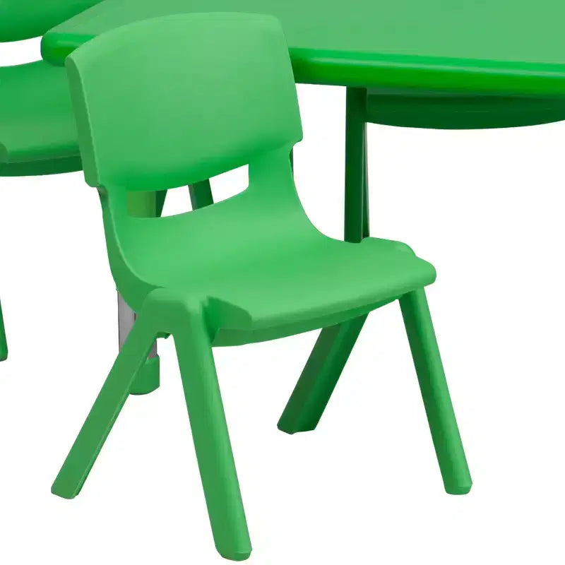 Tavolo attività regolabile in altezza rettangolare in plastica 24L x 48L Emma e Oliver con 6 sedie