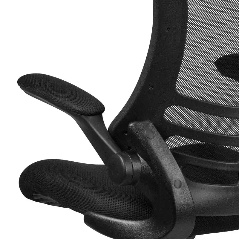 Sedia ergonomica Emma and Oliver Mid-Back in rete nera - Anello regolabile e braccioli ribaltabili