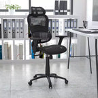 Emma and Oliver Ergonomic Mesh Office Chair-Synchro-Tilt, Headrest, Adjustable Pivot Arms