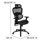 Emma and Oliver Ergonomic Mesh Office Chair-Synchro-Tilt, Headrest, Adjustable Pivot Arms