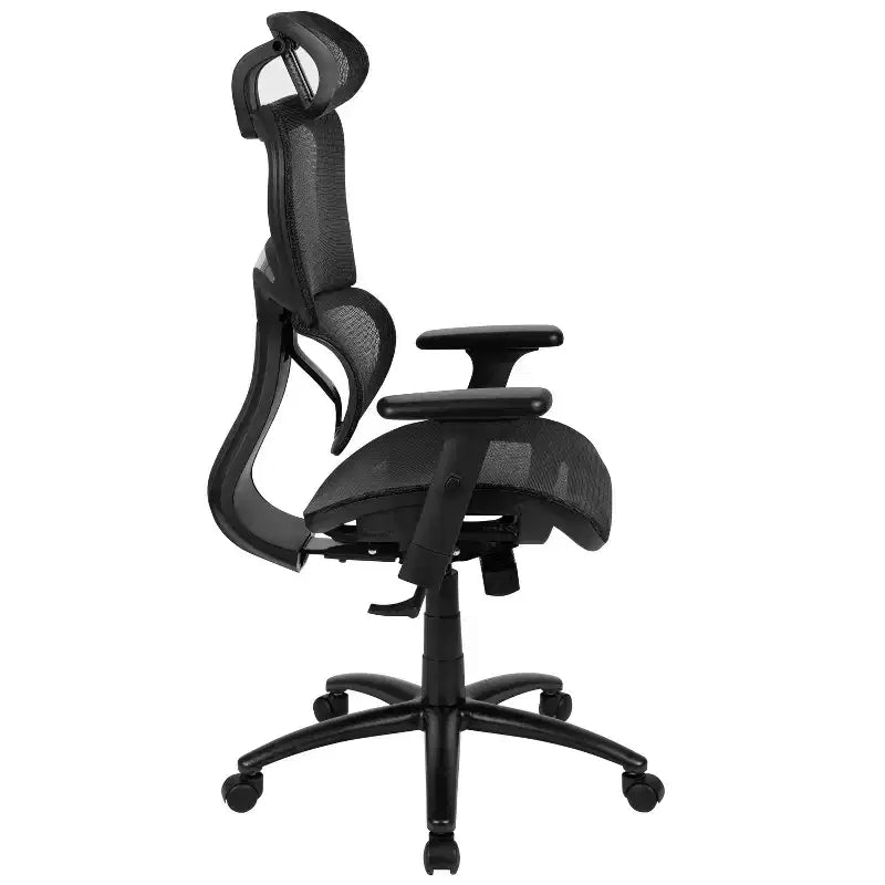 Emma and Oliver Ergonomic Mesh Office Chair-Synchro-Tilt, Headrest, Adjustable Pivot Arms