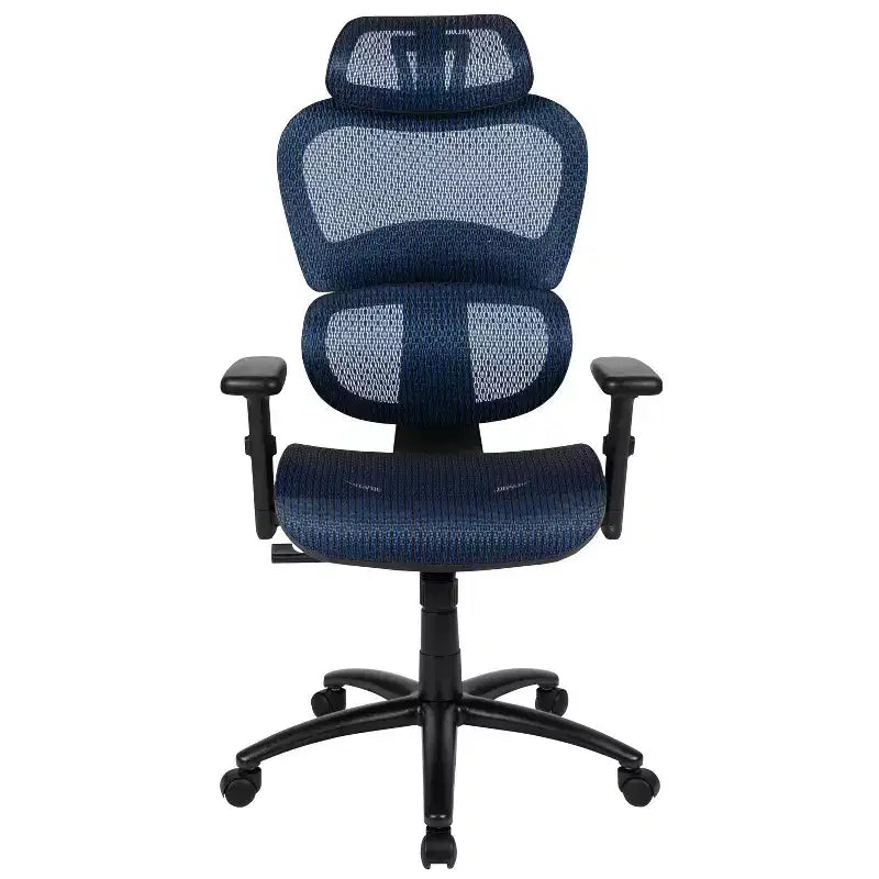 Emma and Oliver Ergonomic Mesh Office Chair-Synchro-Tilt, Headrest, Adjustable Pivot Arms