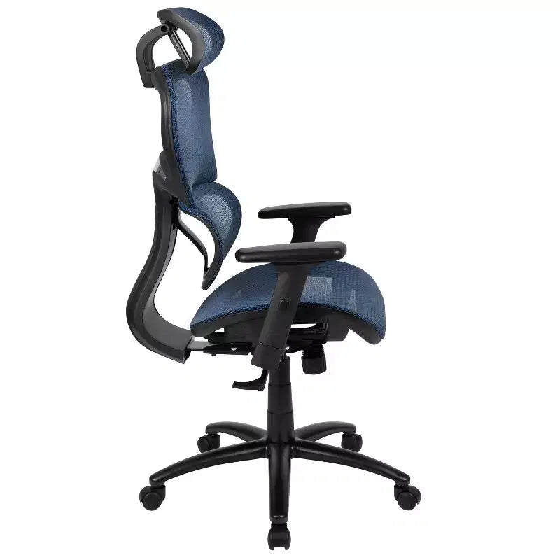 Emma and Oliver Ergonomic Mesh Office Chair-Synchro-Tilt, Headrest, Adjustable Pivot Arms
