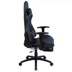 Sedia ergonomica da gaming Emma and Oliver Racing con schienale reclinabile e poggiapiedi in pelle sintetica rossa