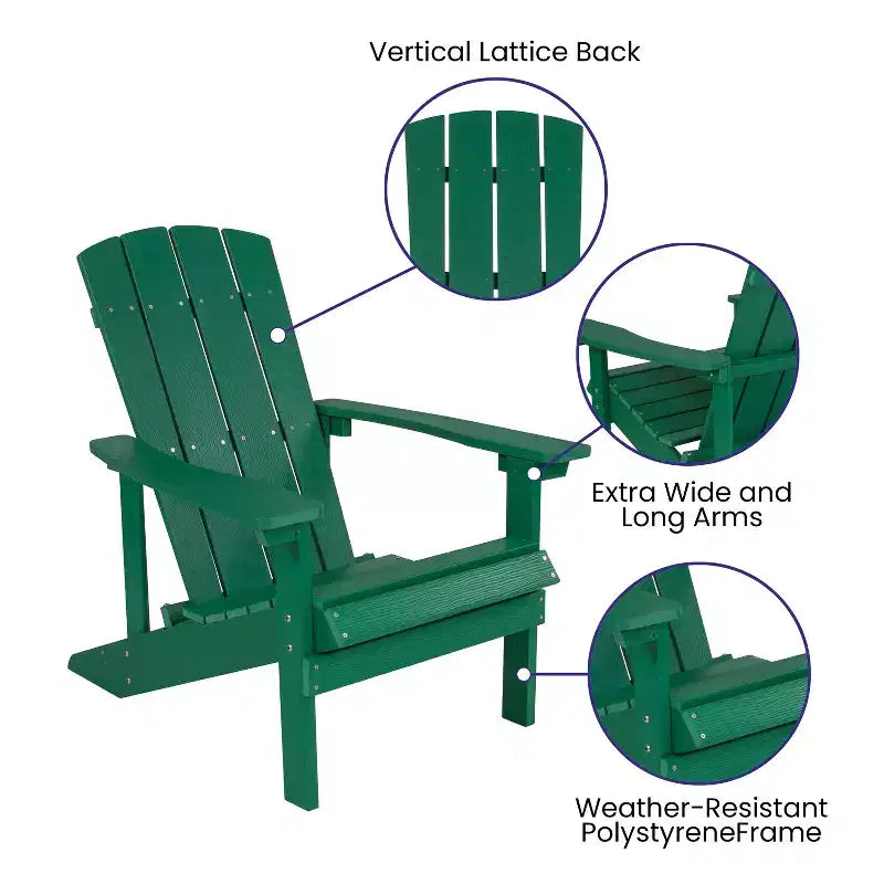Sedia Adirondack Emma and Oliver per tutte le stagioni in simil legno
