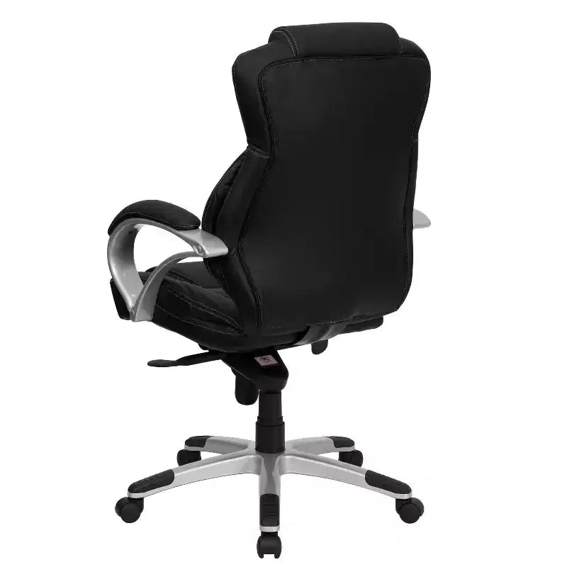 Sedia girevole da ufficio ergonomica contemporanea Emma and Oliver High Back in pelle nera