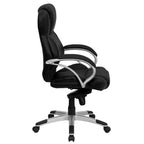 Sedia girevole da ufficio ergonomica contemporanea Emma and Oliver High Back in pelle nera